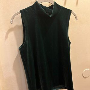 J. Crew Dark Green Velvet Blouse